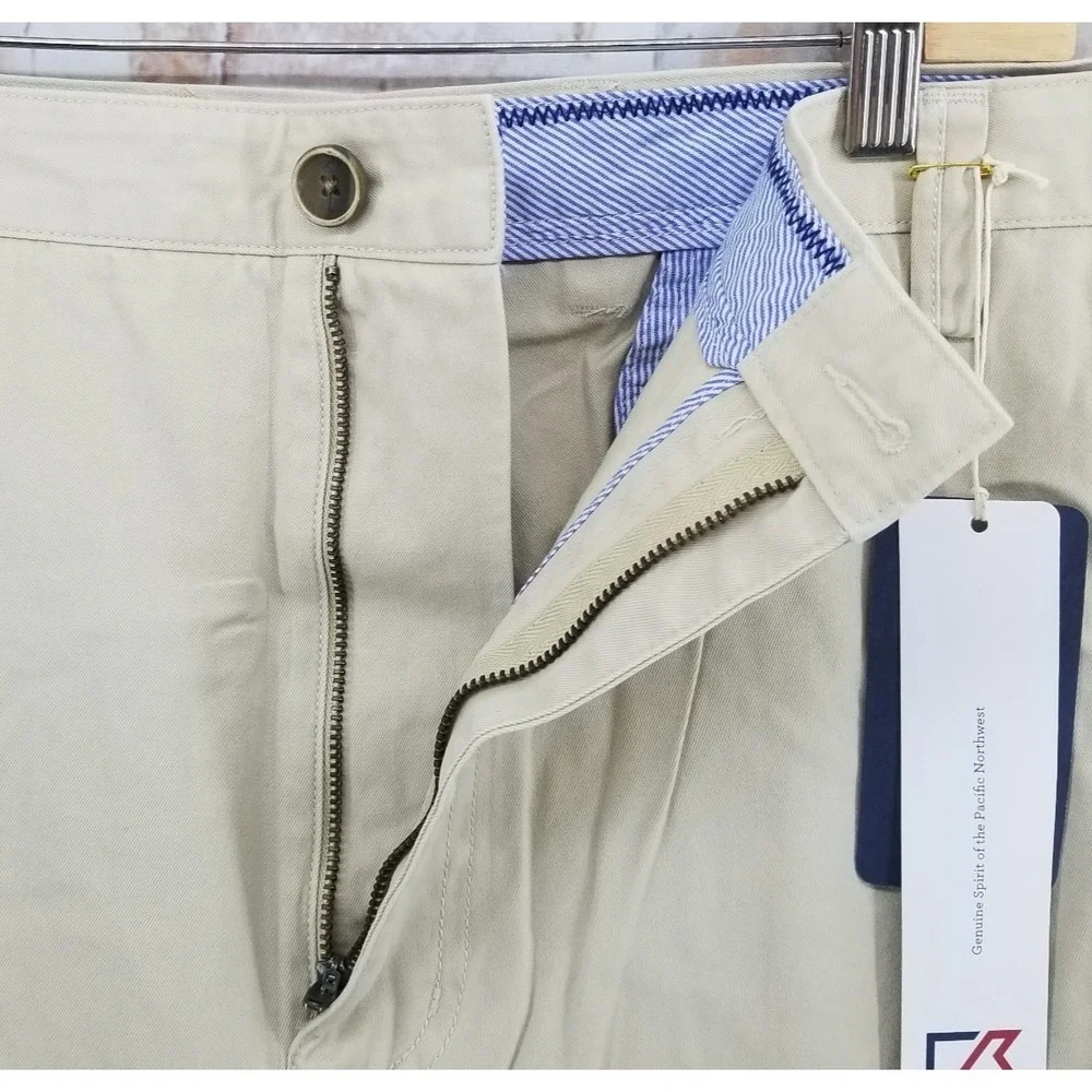 NWT Cutter & Buck Beckett Dress Pant Sand Khaki Men's 56 x 32 Cotton